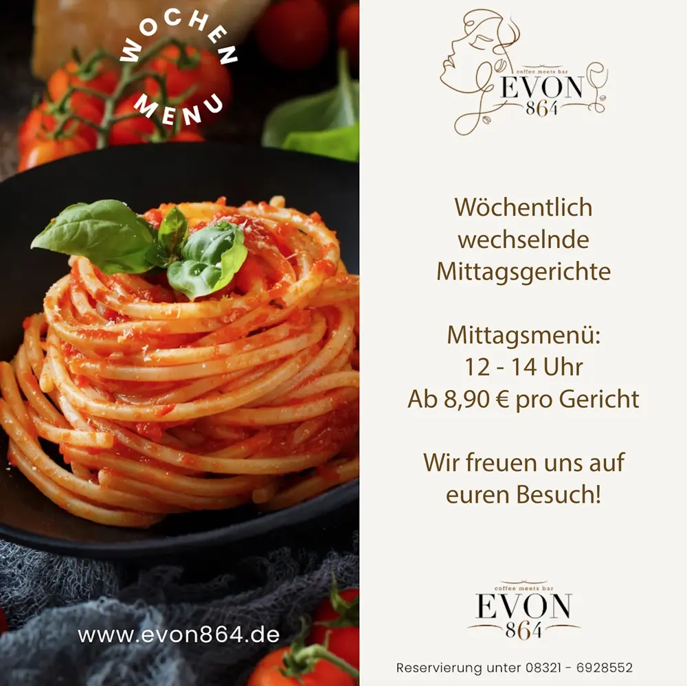 Wochen Menü Mittagessen EVON 864 